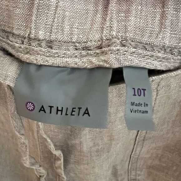 Athleta Linen Pull On Pants Size 10 Tall - Picture 3 of 5